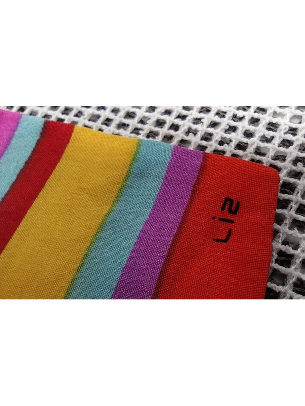 Vintage Liz Claiborne Multicolor Silk Scarf Rainbow Rare Size Long Skinny Slim - Picture 8 of 11